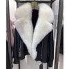 自然の本物の毛皮のコート本物の羊の革高品質の冬の女性全体の皮のコート革のジャケットの抜け出し211129