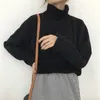 Turtleneck Zworki Dzianiny Dla Kobiet Kobiet Sweter Casual Loose Długi Rękaw Batwing Szydełkowane Swetry Streetwear 210419