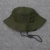 W nowym stylu kapelusz typu Bucket składane kapelusze rybackie Unisex Outdoor Sunhat piesze wycieczki wspinaczka polowanie plaża czapki wędkarskie regulowane męskie sznurki do rysowania czapki