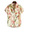 Drucken Männer Strand Casual Hawaiian Urlaub Herren Aloha Hemd Übergroßen Kurzarm Camisas Blume Urlaub Patchwork Camisa 210524