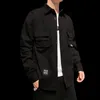 Herbst Mann Freizeit Zeit Arbeit Kleidung Hemd Männlich Langarm Lose Mantel Streetwear Jacke Einreiher Chinesischen Stil männer Casual Hemden