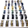 HELA 100st MENS MENS WOMENS BAND RINGS Fashion Stainless Steel Chain Spinner Mix Colors Variation Of Styles Jewelry205Q