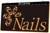 LS1143 Open Nails Beauty Salon Shop Light Sign Sign Led 3D 조각 도매 소매