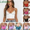 Women Tank Designer Slim Sexy Spring And Summer Suspender Solid Color Vest Low Cut V-neck Open Back Vest 8 Colours