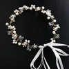 Zilveren Kleur Hoofdbanden Haar Sieraden Pearl Crystal Bruid Tiaras Hoofddeksel Bruiloft Bruids Haaraccessoires Gift