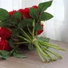 Dekorativa blommor Kransar 10st / bukett Konstgjord Rose Real Touch Fake For Wedding Bridal Hands Hold Valentine's Day Party Home Decor