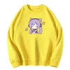 Męskie bluzy bluzy Keqing Fleece Crew Szyi Swetry Bluza Gensshin Impact Hoodie Moda Mężczyźni Dorywczo Mężczyzna Harajuku Kawaii Hoody