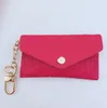 Unisex Key Pouch Leather Holders Solid Color Purse Designer Fashion Womens Mens Credit Card Holder Coin Purses Mini Wallet Bag Cha251S