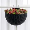 Europese stijl imitatie rotan muur opknoping bloempotten plantenbakken semicircular muur bloem pot balkon lui bloempot / mand 210615