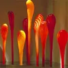 Art Glass Garden Sculptures Orange Yellow Floor Lamp Custom Murano Spears for Home Decor Indoor or Outdoor Art Crafts 20 by 32 Inches