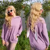 Długi rękaw Królikaty Uszy Z Kapturem Cienkie Kobiety Japoński Styl Solid Kawaii Cute Casual Bluzy Plus Rozmiar X0721