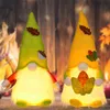 Sonbahar Sonbahar Gnome İsveçli Nisse Tomte Elf Cüce LED Işık ile Şükran Günü Hediye Çiftlik Evi Katmanlı Tepsi Dekorasyonu