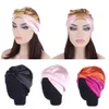 Muslimsk kvinna natt sömn lock huvud wrap turban satin kemo keps håravfall bonnet beanie elastiska huvudbonader skullies islamisk mode