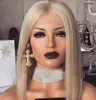 Mode Girl Blonde Bob Amber Medium Brun Mid-Point Synthetiska Paryk Kvinnors Hår Korta Straight Hairs With Bangs För Black Women J33