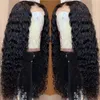 Utrue Indian 4x4 Closure Wig Deep Wave Lace Hair Hair Coms for Black Women Deep Curly Lace Closure شعر مستعار