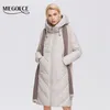 Miegofce Designer冬のジャケットの女性の長いファッションコートポリエステル繊維のスカーフパーカーレディースD21601 211013