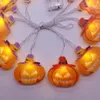 Halloween dekorationer LED Light String Party Supplies Decor 3M Pumpa Ghost Eye Skull Batteriljus Strängar XD24766