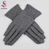 [BYSIFA] Winter Women Wool Gloves Thick Warm Touch Screen Ladies Spring Autumn Soft Elegant Pink Mittens 220113