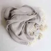 Muslin Cotton Fringe 2 Layer born Tassel Blankets Swaddle Warp Bed Baby Pography Props born Bath 220209