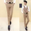 Men's Suits & Blazers Nice Men Boutique Cotton Fashion Pure Color Wedding Dresses Suit Pants / Male Premium Brand Slim Business Trousers