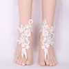 1 par de tobilleras para novia de boda decoración de encaje mujer beach pies joyas de joyería de pie descalzo Accesorios de zapatos 3711652