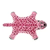 Pink Imitation Leopard Pattern Rug Faux кожа кожаный Nonslip противоскользящий коврик моющийся печать животных ковер для гостиной спальня 210727