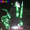 Art Sculpture Green Inflatable Octopus Tentacles With Led Lights Giant Octopuss Arm Feet Roof And Wall Decoration For Halloween