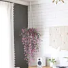 Decoratieve bloemen kransen 2 stks kunstmatige klimop outdoor nep hangende planten muur hangen garland balkon mand tuin partij thuiskantoor decor