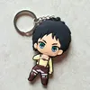 20PCS Anime Figure Attack On Titan Key Chain 3D Double Side PVC KeyRing Wings of Liberty Keychain for Bags Kids Keys Holder Trinket Gift