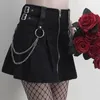 Rock Damen Women's Fashion Skirt Hollow Out Stitching Zipper With Hoop High-waisted Black Mini Spodniczka Damska L1 Skirts