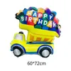 Decorazione per feste Cartone animato Auto Palloncini Pompiere Camion Scuolabus Treno Foil Palloncino Aereo Ambulanza Globos Regali per bambini Palle Compleanno