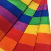 Festival Rainbow Kleurrijke Zeven Strepen 55x55cm Unisex Katoen Pocket Square Sjaal Hoofdband Bandana Gay Parade Polsband Tie JY18 Y1020