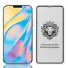 واقي الشاشة لـ iPhone 15 Pro Max 14 Plus 13 Mini 12 11 XS XR X 8 7 SE Lion Glass Glue Glue Curved 9H Film Guard Spossion Cover Premium Cover Shield