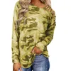 Kvinnor Långärmad T Shirt Loose Pullover Hoodie Camouflage Camo Färg Axel Av Sweat Shirt Sportkläder Långärmad Höst Sweater Outfit Tops G82ufko