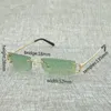 Sunglasses Vintage Small Lens C Wire Men Rimless Square Sun Glasses Women For Outdoor Club Clear Frame Oculos Shades