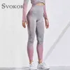 Svokor fitness sömlös legging hög midja push up print ankel-längd perfekt passform bubbla rumpa 211221