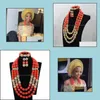 Brincos colar de jóias conjuntos de luxo grânulos nigerianos tradicional casamento africano comunhão conjunto Dubai CNR819 C18122701 entrega de queda