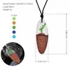 Collier pendentif en bois colliers en résine de bois faits à la main réglables pour femmes hommes chandail chaîne bijoux cadeaux