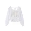 Square Collar Casual Shirts Pleated Sexy White Office Blouse Shirt Women Lantern Sleeve Ladies Tops Tunic Blouses 13265 210521