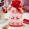 Gift Wrap Christmas Bags With Ribbon Santa Claus Xmas Tree Waterproof Packing Happy Year Bag Decoration Candy