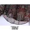 Camicette di velluto stampato con filo metallico semitrasparente moda donna Camicette vintage a maniche lunghe con borchie Camicie eleganti Top 210507