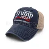 DHL 2022 Trump Snapbacks Baseball Cap Hat Embroidery Cotton US Presidential Election Keep America Great President Trump 2024 Republican KAG MAGA for Men Women CT17