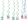 Christmas Decorations 2022 Merry Spiral Pendant Ceiling Hanging Garlands Santa Snowman Elk Banner For Xmas Party Home Living Room Decor 1Set