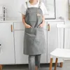 Cotton Canvas Kitchen Aprons For Woman Men Work Apron For Grill Restaurant Bar Shop Cafes Beauty Nails Studios Hair Stylist Bib 210622