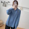 Femmes Blouses Tops Élégant Solide Poches Casual Bureau Dames Chemises Lâche Mode Coréenne Blusas Mujer Vêtements 210506