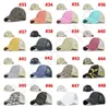 Ponytai Hats 83 Colors Washed Mesh Back Leopard Sunflower Plaid Camo Hollow Messy Bun Baseball Cap Trucker Hat BY17373666822