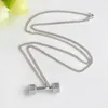 Hängsmycke Halsband Koreansk Rose Guld Silverfärg Par Fitness Dumbbell Collar Choker Halsband Kedja Mode Smycken Gåva För Kvinnor Män