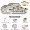 Dinnerware Sets 29/43-Pieces 4/6 Person Use Tableware Plates And Bowls Set Ceramic Dishes For Restaurant El