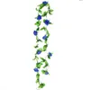 Decorative Flowers & Wreaths 2.4M Artificial Green Leaf Garland Rose Flower Plant Vine Fake Leaves DIY Hanging Decoration String Home Werddi