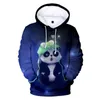 Mäns Hoodies Sweatshirts Panda Men Kvinnor Söt 3D Hooded Kawaii Hoodie Casual Toppar Sweatshirt Kpop Anime Hoody Print Full